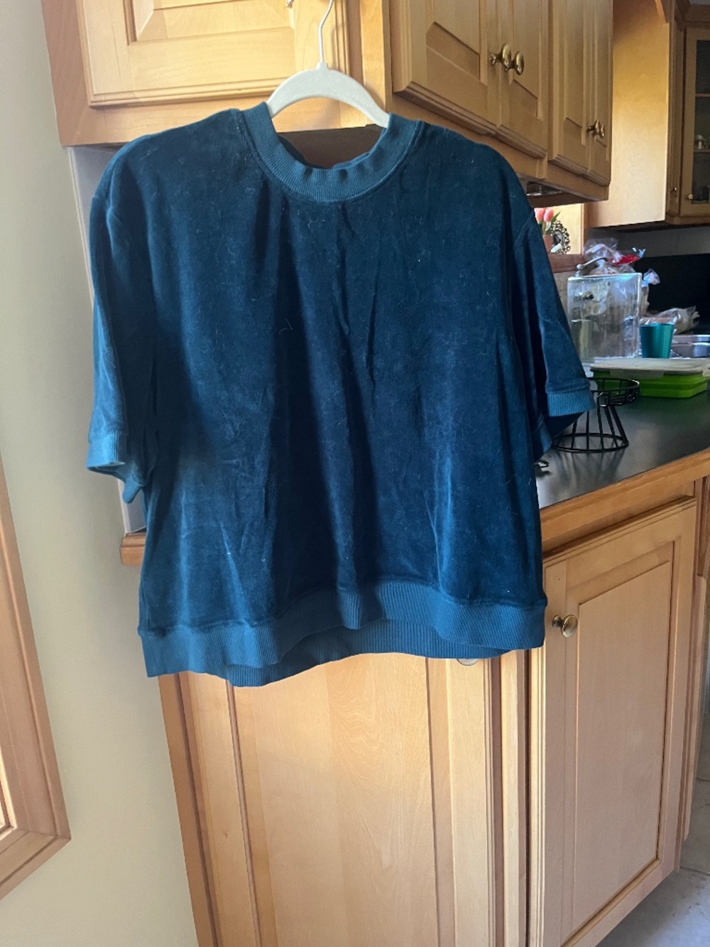 Pact Teal Velour Top/Pants SET, M